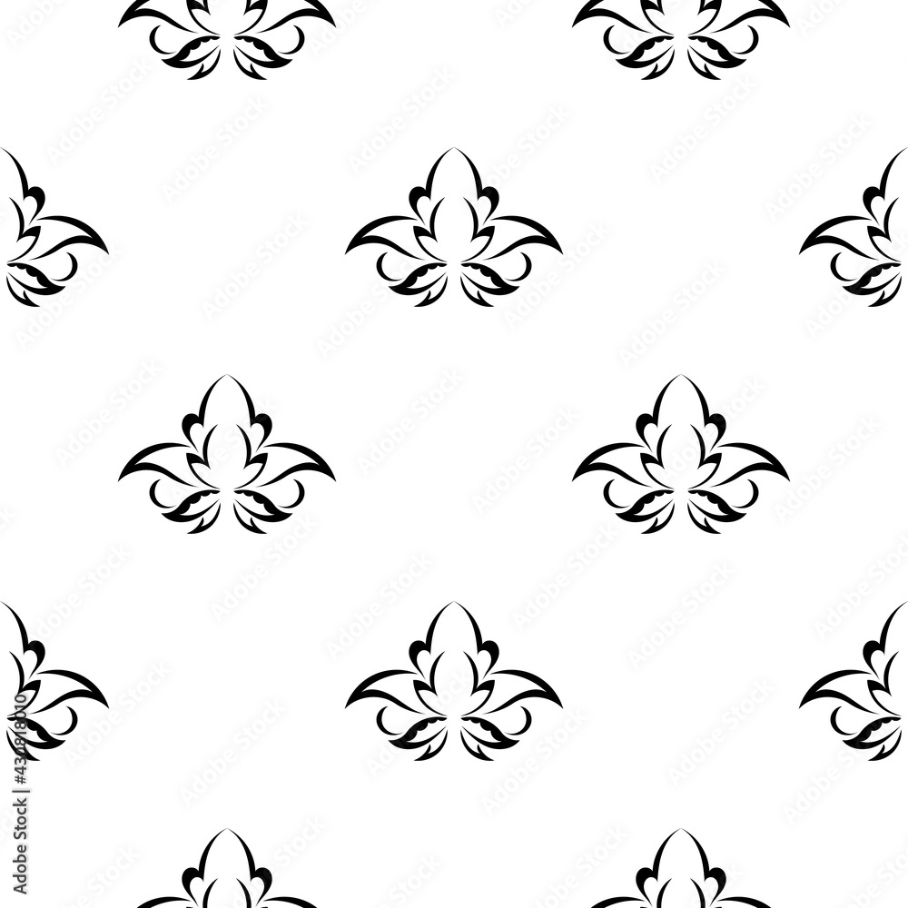 Seamless pattern with retro antique style floral ornament. Good for garments, textiles, backgrounds and prints. Vector