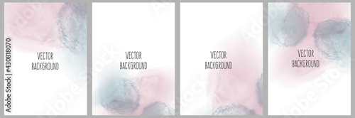 Set of vector watercolour universal backgrounds with copy space for text	