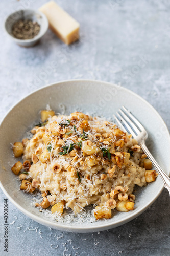 Risotto with roasted celeriac, hazelnuts and parmesan