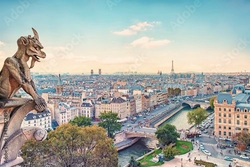 Paris city panorama in daytime