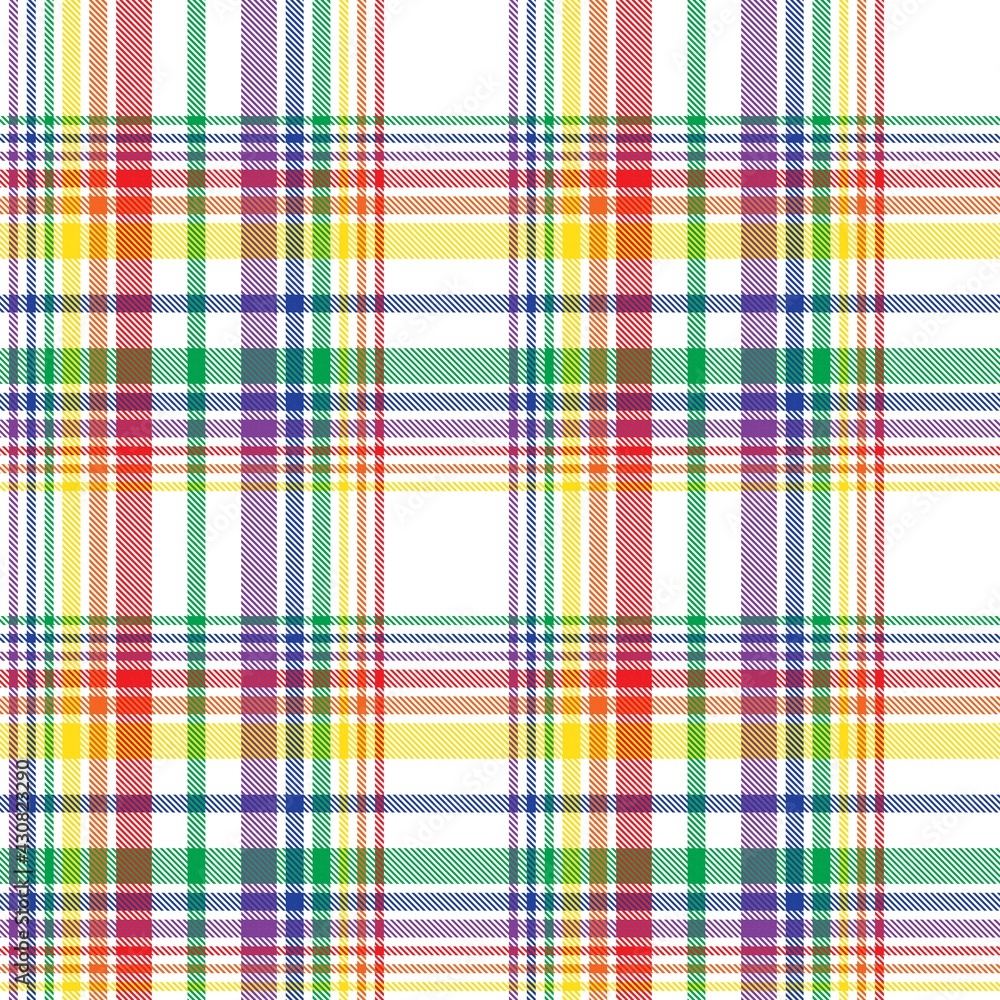 Fototapeta premium Rainbow Plaid Tartan Checkered Seamless Pattern