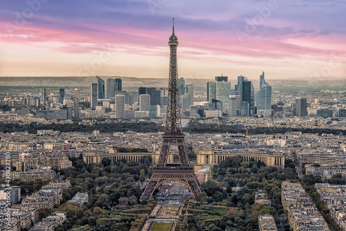 Paris panorama at sunset