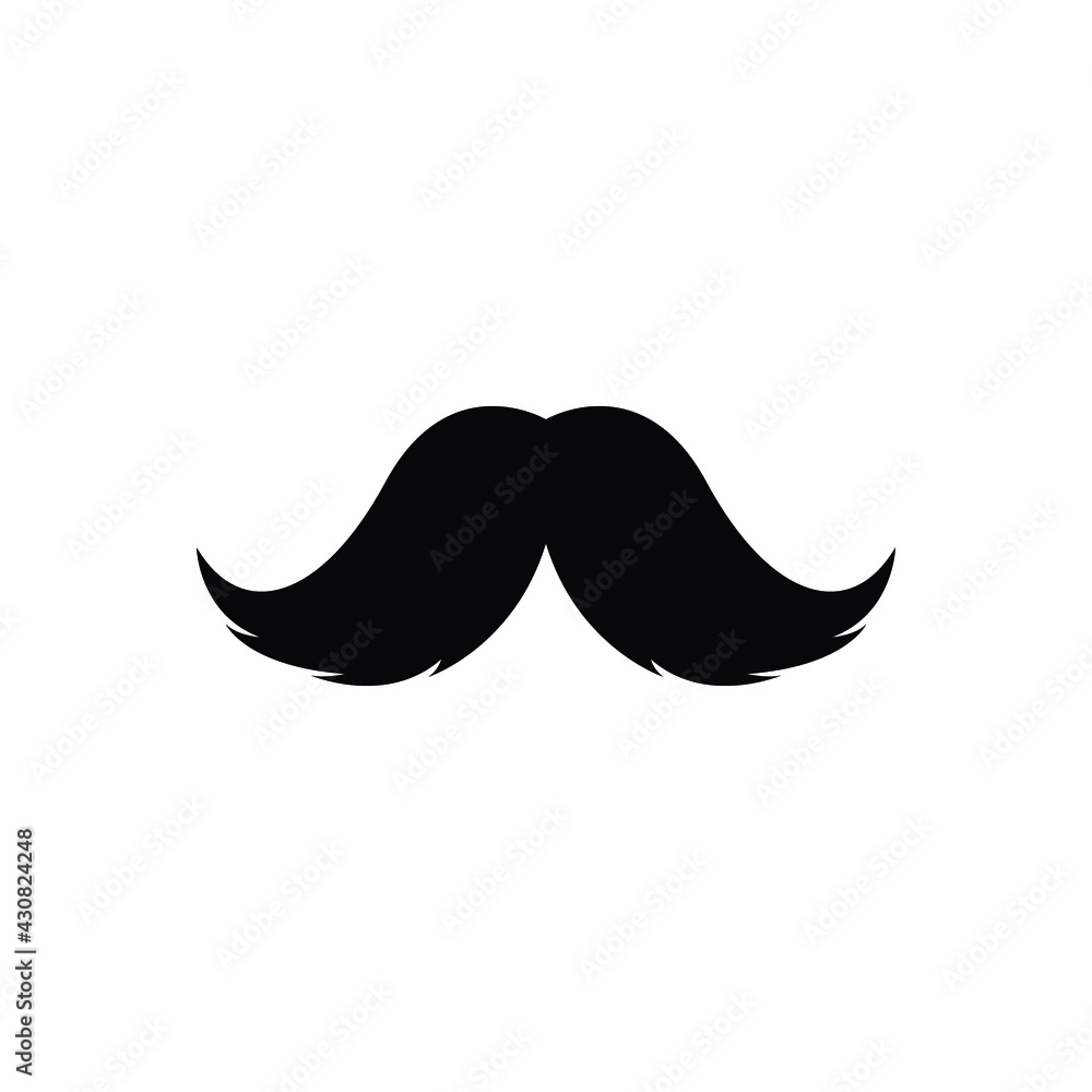 mustache logo icon design template
