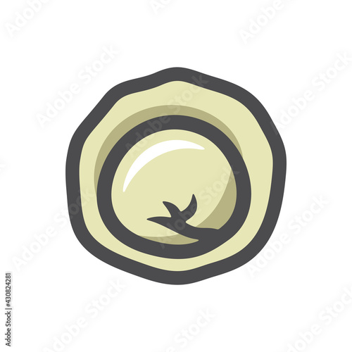 Dumpling Ravioli food Vector icon Cartoon illustration