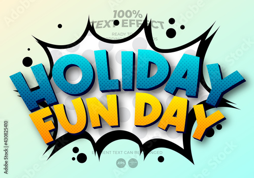 Holiday Fun Day Editable Text Effect