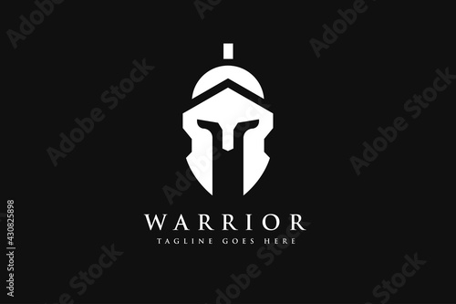 Greek Sparta / Spartan Helmet Warrior logo design
