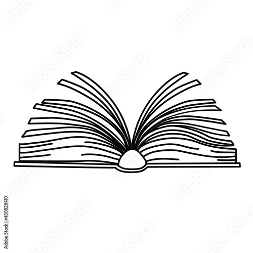 books sketch vector and illustration, black and white.