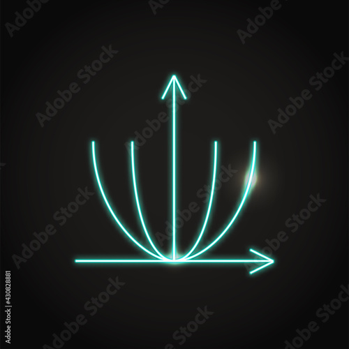 Neon parabola curve icon in line style