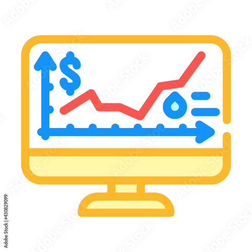 price rise wholesale color icon vector. price rise wholesale sign. isolated symbol illustration