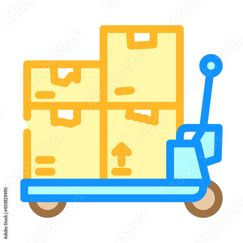 transporter cart wholesale color icon vector. transporter cart wholesale sign. isolated symbol illustration