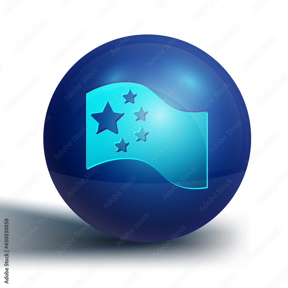 Blue China flag icon isolated on white background. Blue circle button. Vector Blue China flag icon isolated on white background. Blue circle button. Vector