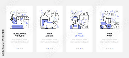 Farming - modern line design style web banners