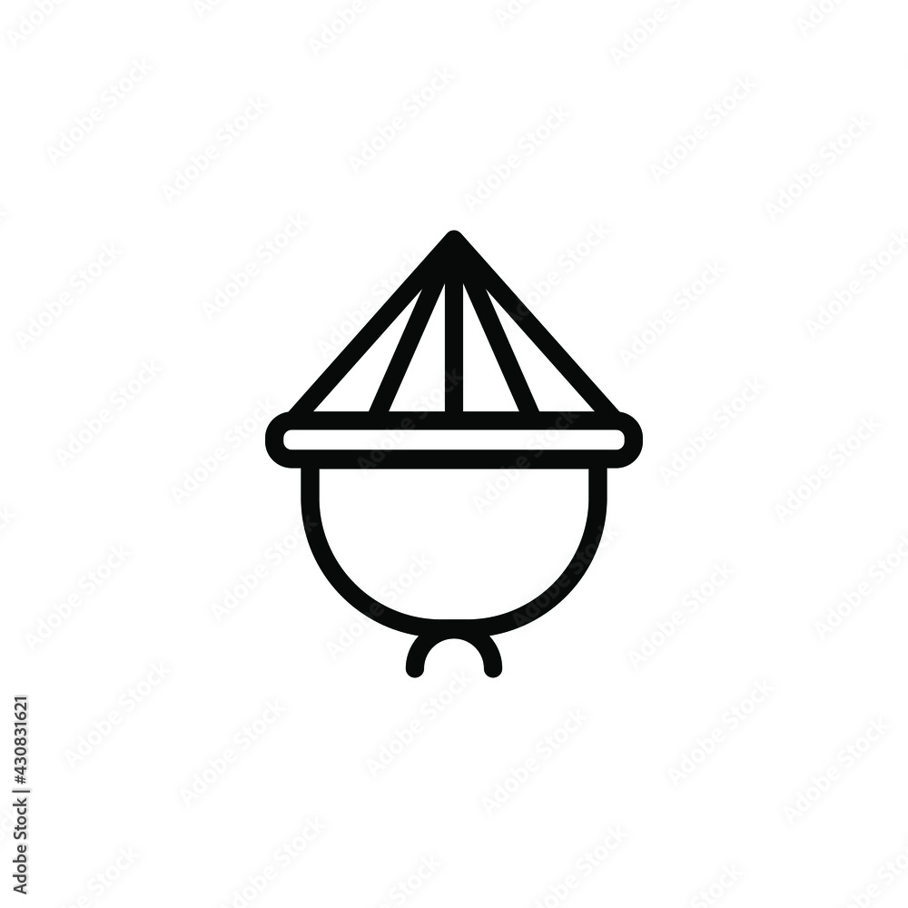 asian hat line icon vector illustration