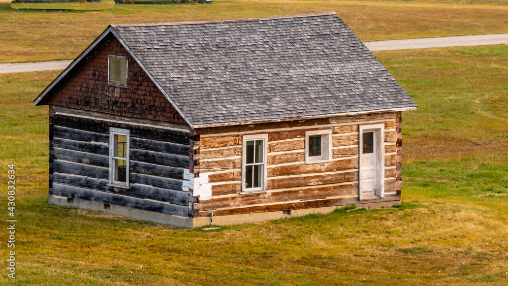 Rustic farm buildings and equipment. Bar U Ranch National Historic Site, Alberta, Canada Rustic farm buildings and equipment. Bar U Ranch National Historic Site, Alberta, Canada