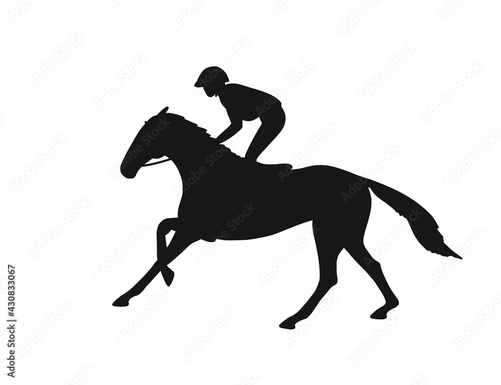 Fototapeta premium Logo horse racing vector silhouett