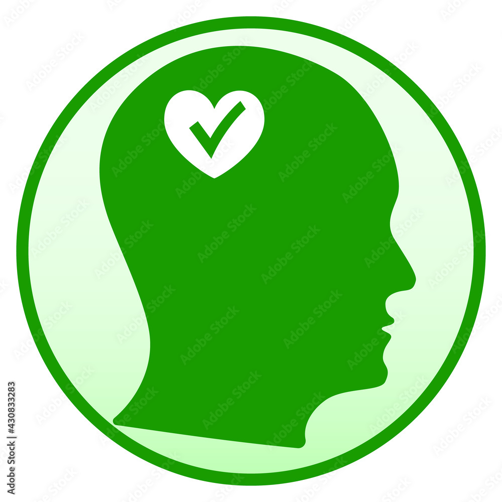 May mental health awareness icon vector illustration. Flat design in green color isolated on white. Protection, healthcare, prevention concept. May mental health awareness icon vector illustration. Flat design in green color isolated on white. Protection, healthcare, prevention concept.