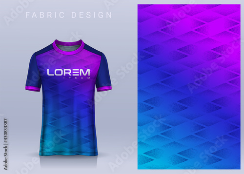 Fabric textile design for Sport t-shirt, Soccer jersey mockup for football club. uniform front view.