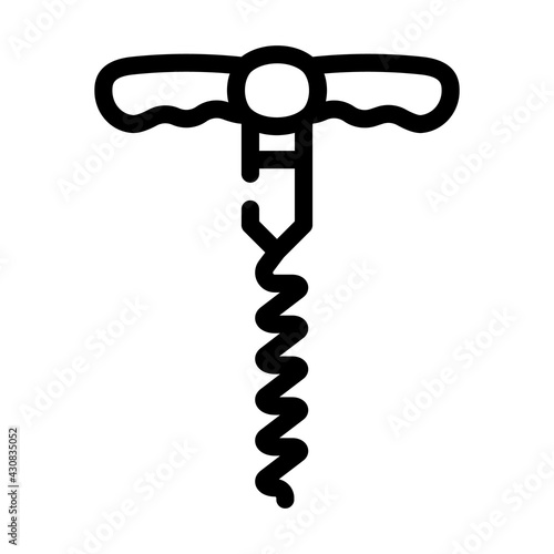 corkscrew bartender line icon vector. corkscrew bartender sign. isolated contour symbol black illustration