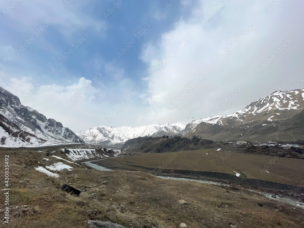 early spring in the Caucasus mountains, Georgia 