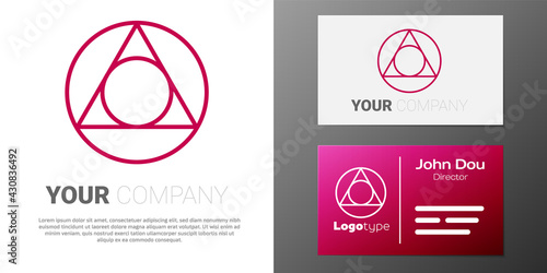 Logotype line Triangle math icon isolated on white background. Logo design template element. Vector