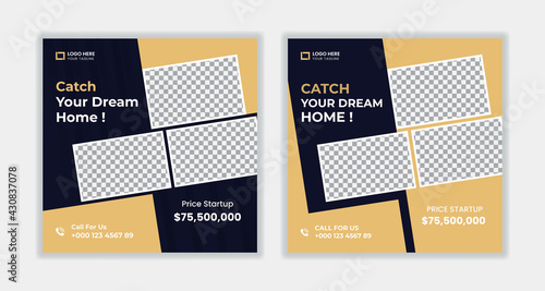 Modern Real estate social media post, home sale, Real estate home sale social media post, Facebook, Instagram post, banner design template, elegant, House Sale Social Media , Social Media Promotion