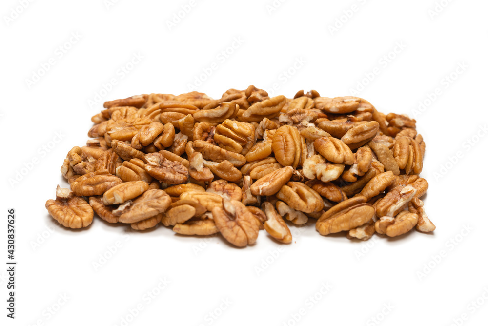 Pecan-nut isolated on white background. Pecan-nut isolated on white background.