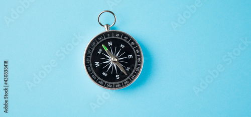 compass on a blue background