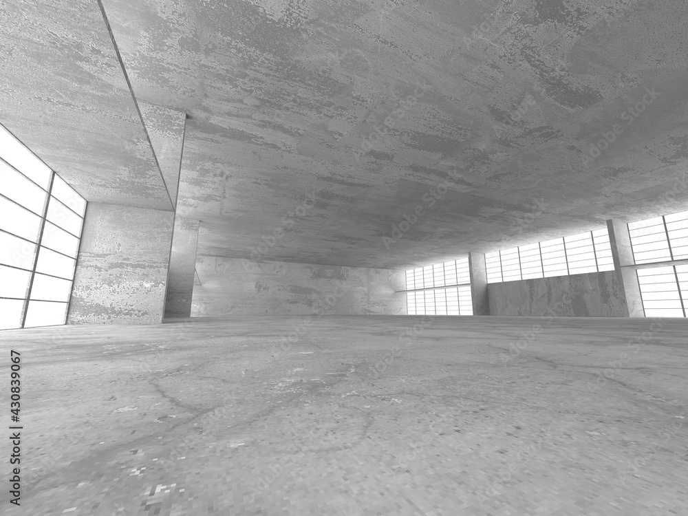 Dark Concrete Wall Architecture. Empty Room Dark Concrete Wall Architecture. Empty Room