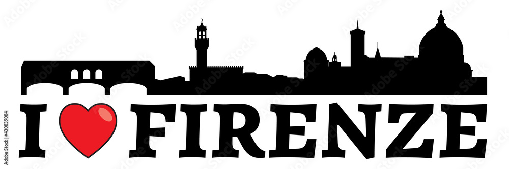 Florence city logo with red heart Florence city logo with red heart