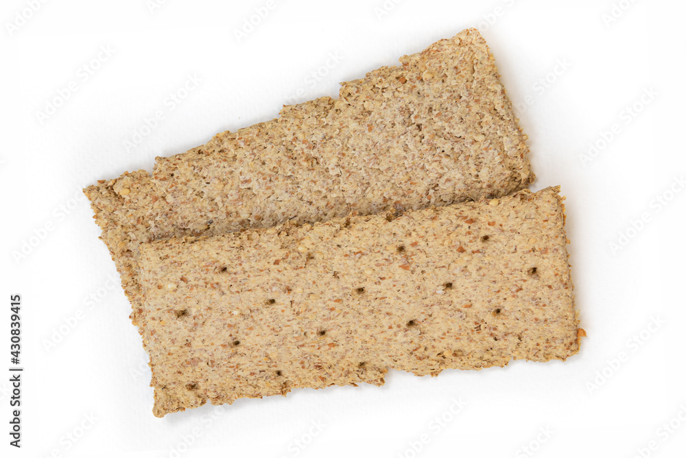 grain crispbreads isolated on white background, top view grain crispbreads isolated on white background, top view