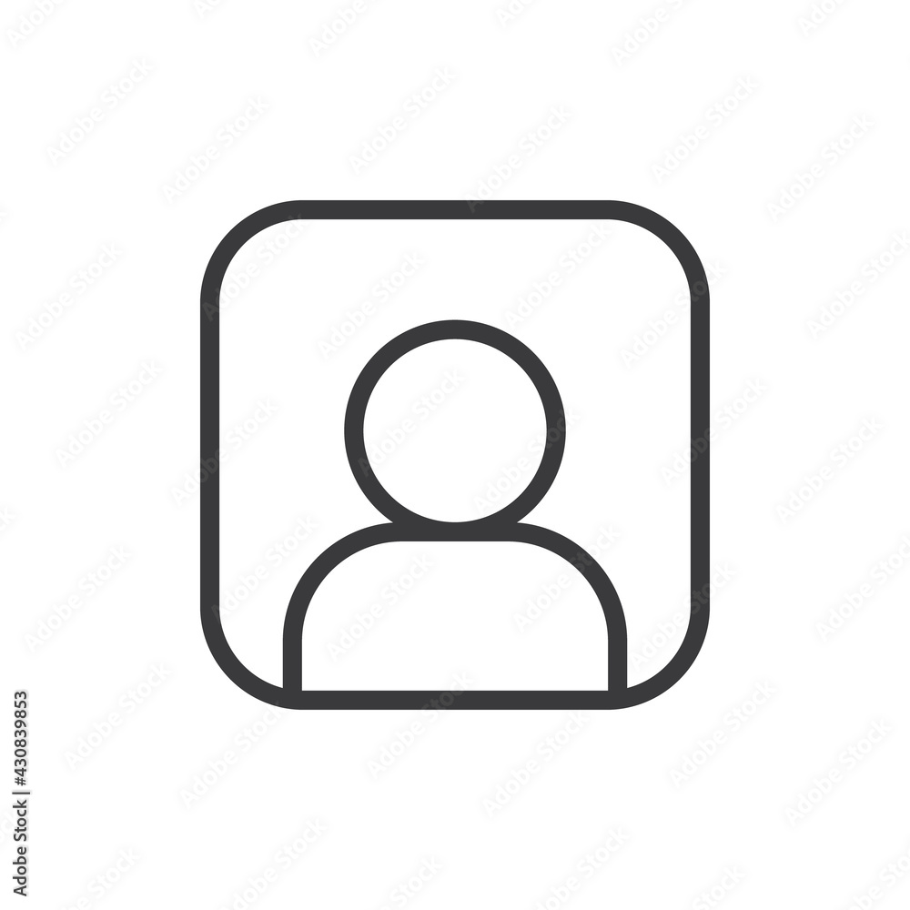 Login icon, vector user symbol. Simple linear pictogram. User interface account log in. Login icon, vector user symbol. Simple linear pictogram. User interface account log in.
