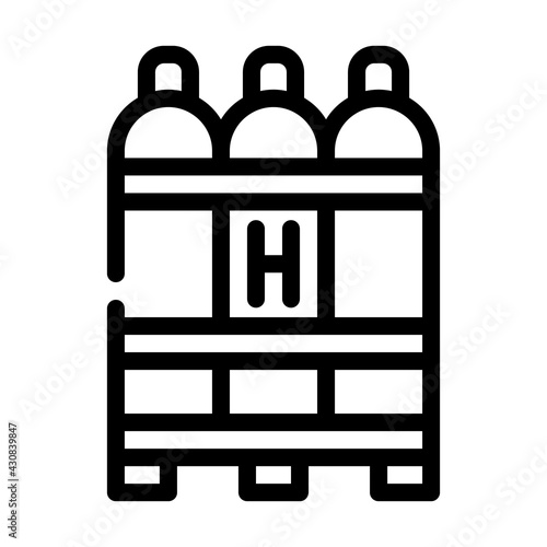 hydrogen biogas line icon vector. hydrogen biogas sign. isolated contour symbol black illustration