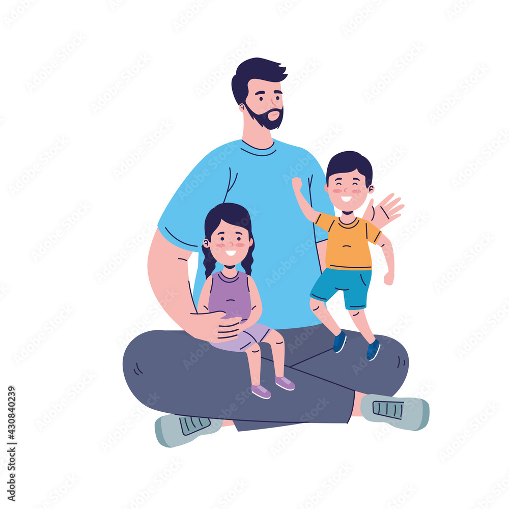 father with kids