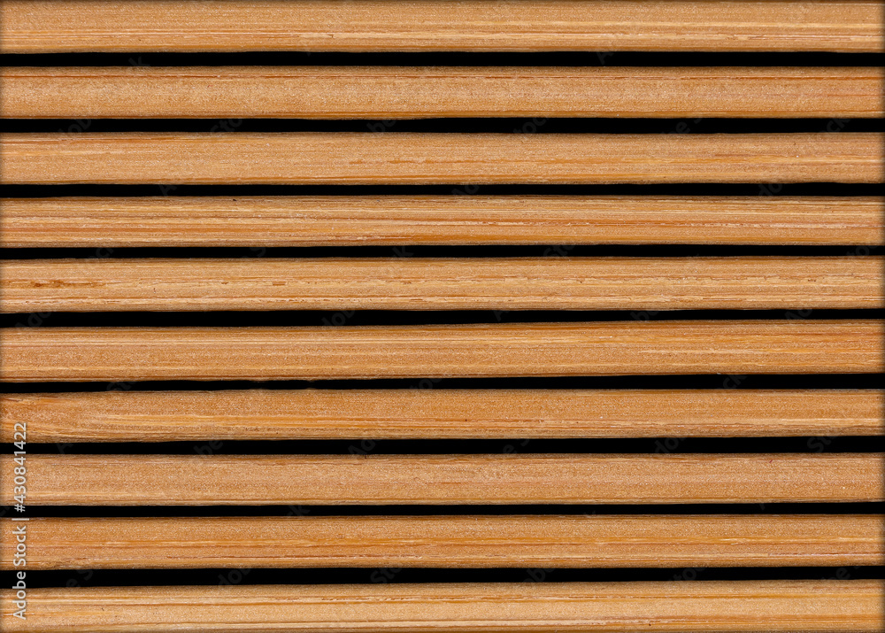 Horizontal wooden slats in closeup Horizontal wooden slats in closeup