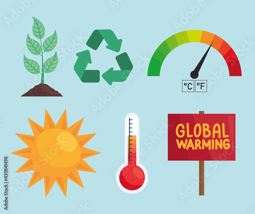 global warming six icons