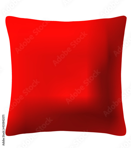 Vector graphics, red pillow mockup