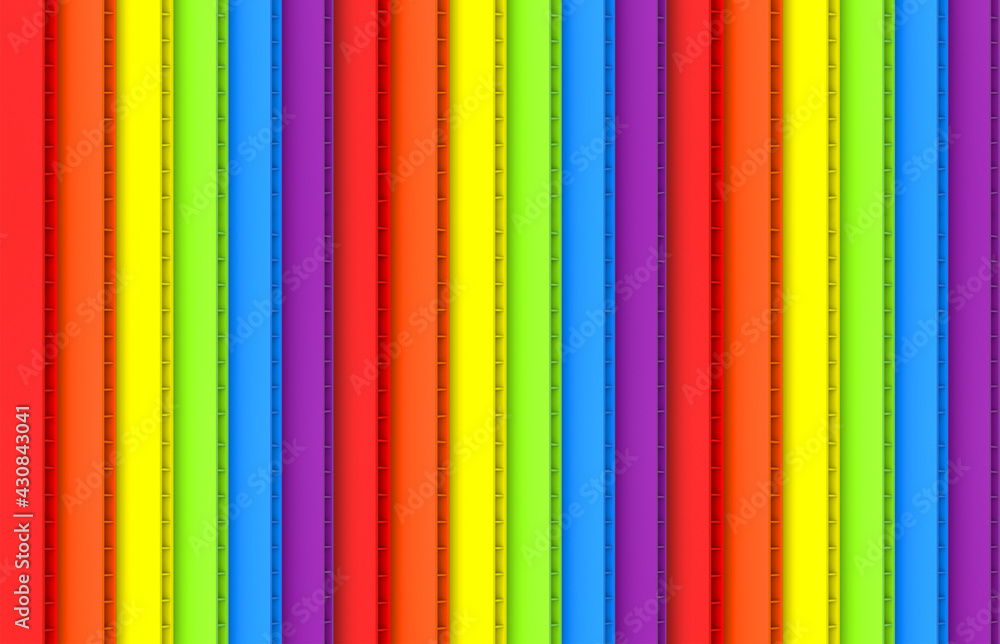 3d rendering. Parallel LGBT vertical rainbow panel future board wall design background. 3d rendering. Parallel LGBT vertical rainbow panel future board wall design background.