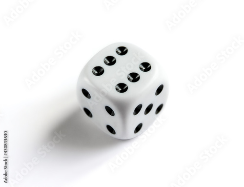 Clean dice isolated on white background photo