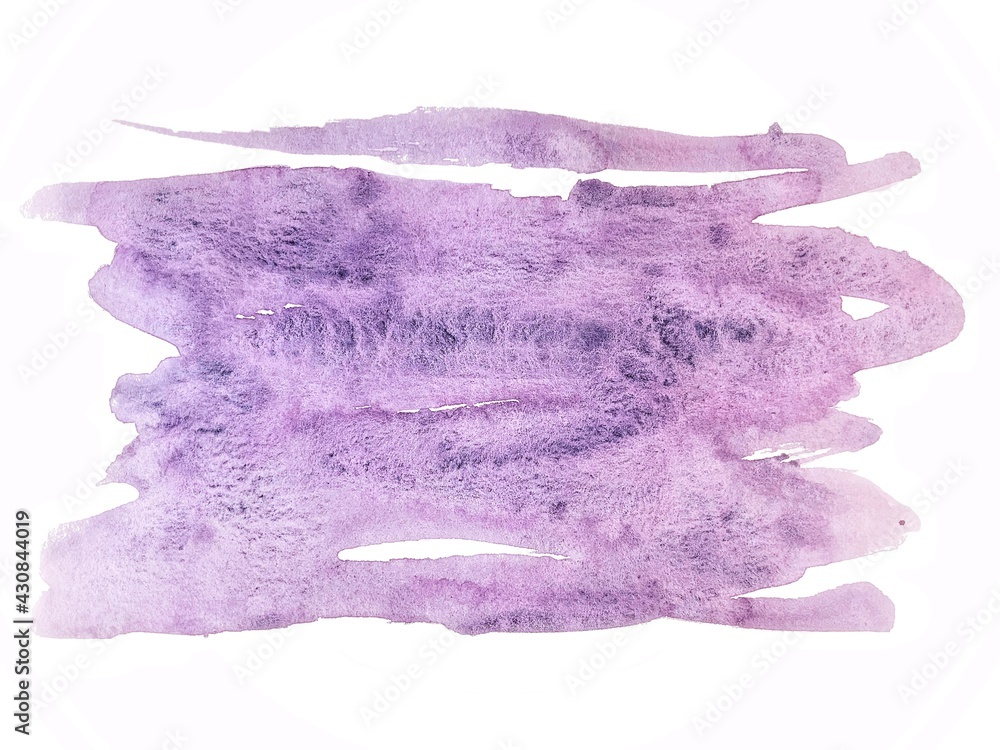 Fototapeta premium Watercolor bleed, Watercolor spot, brush strokes, copy space, granulation effect on textured paper 