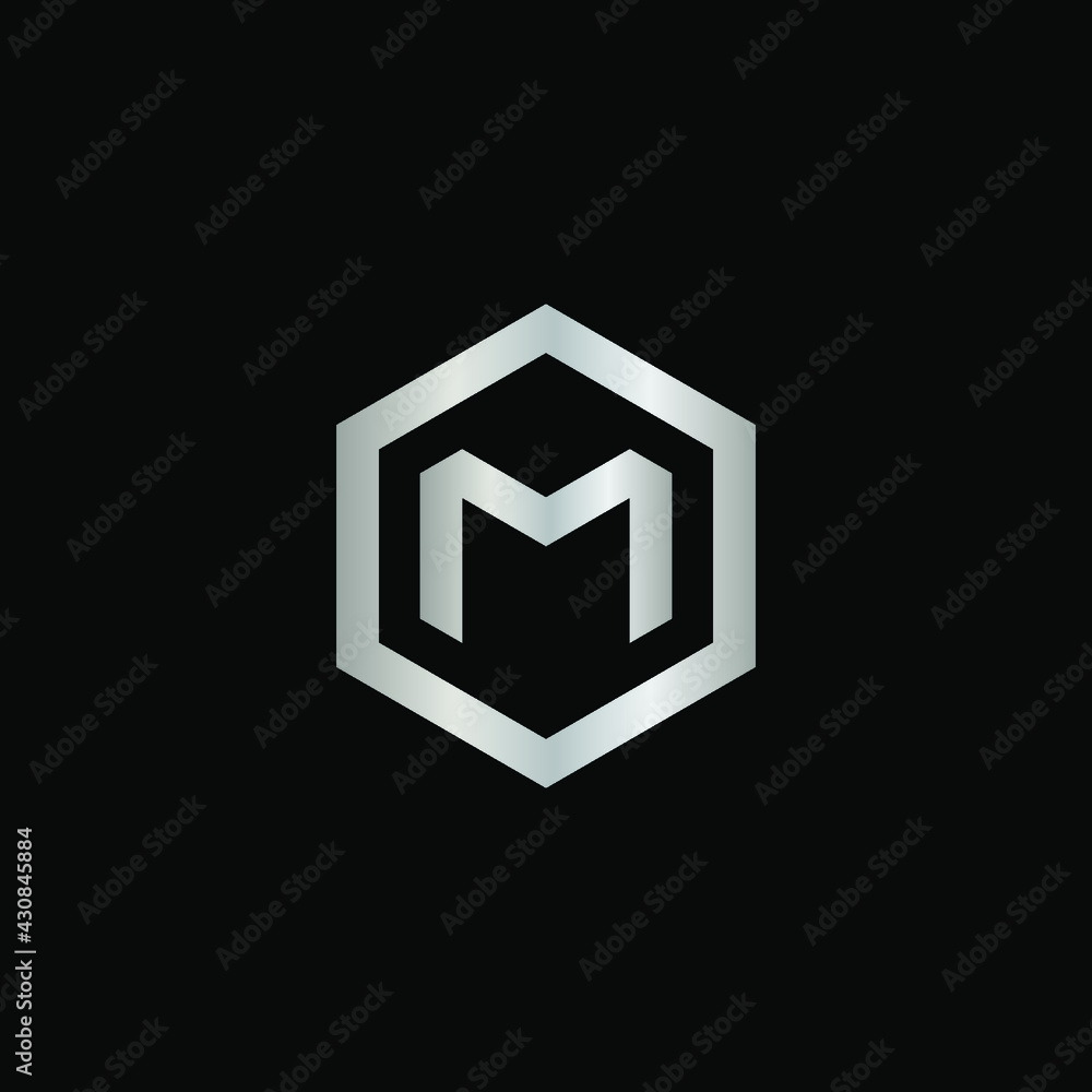 Hexagon Shape Logo with Letter M Hexagon Shape Logo with Letter M