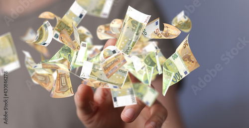 bill euro banknote in hand ...