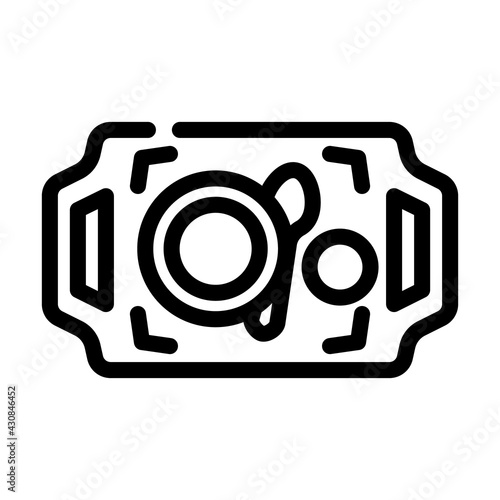 dishware on tray buffet line icon vector. dishware on tray buffet sign. isolated contour symbol black illustration