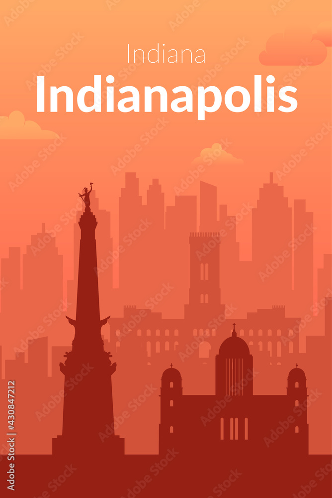 Indianapolis, USA famous city scape background.