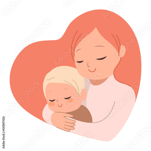 Beautiful young mother embr...