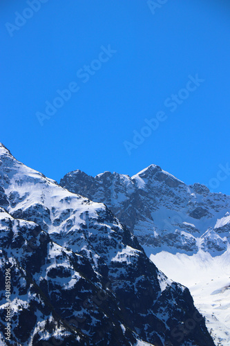 sunny austira snowy mountain hill landscape photo