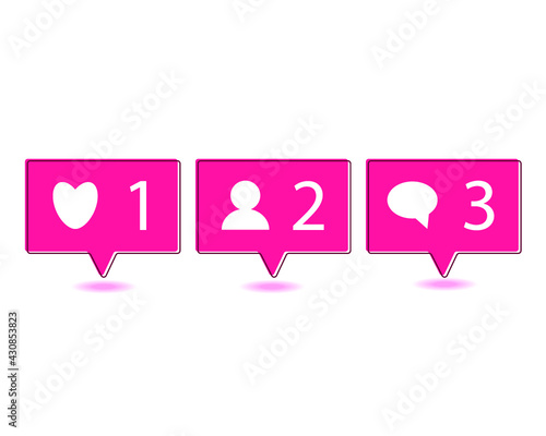 Set of social media network icons isolated on white background