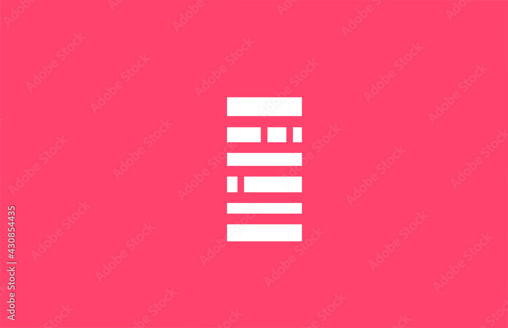 pink letter I logo alphabet icon with line block. Creative design for business and company pink letter I logo alphabet icon with line block. Creative design for business and company