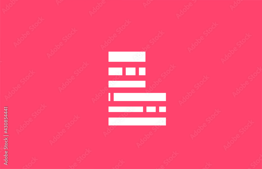 pink letter L logo alphabet icon with line block. Creative design for business and company