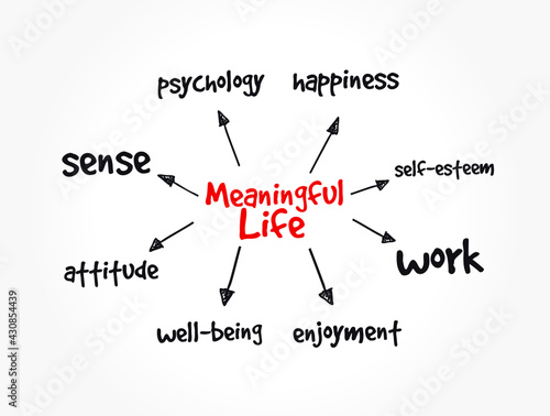 Meaningful Life mind map, concept for presentations and reports