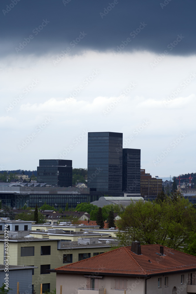 North of Zurich City with dramatic sky at springtime. Photo taken April 29th, 2021, Zurich, Switzerland. North of Zurich City with dramatic sky at springtime. Photo taken April 29th, 2021, Zurich, Switzerland.